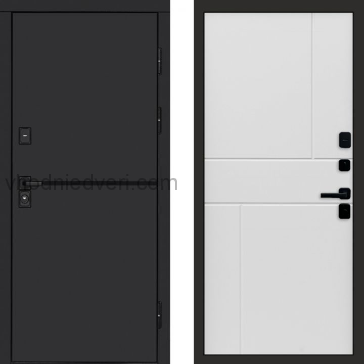Входная дверь Termo-door Тренд Black - Горизонт Белый