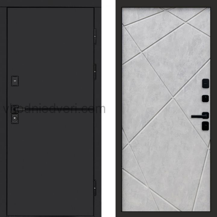Входная дверь Termo-door Тренд Black - Лучи Бетон светлый