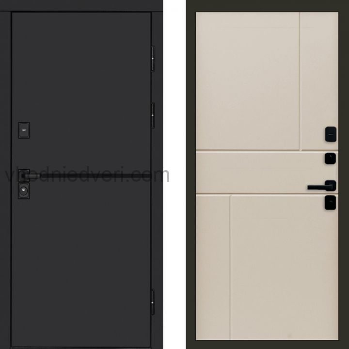 Входная дверь Termo-door Тренд Black - Горизонт Слоновая кость