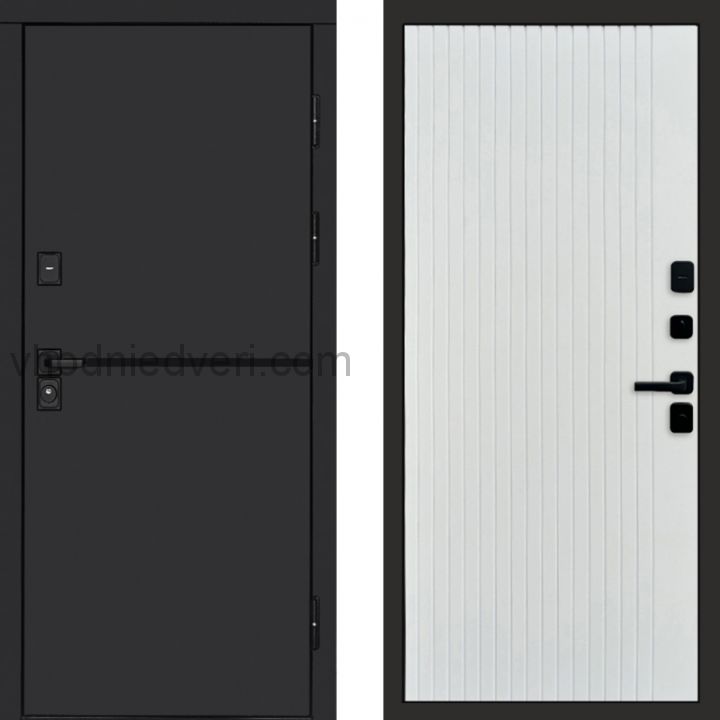 Входная дверь Termo-door Тренд Black - FLAT Белый софт