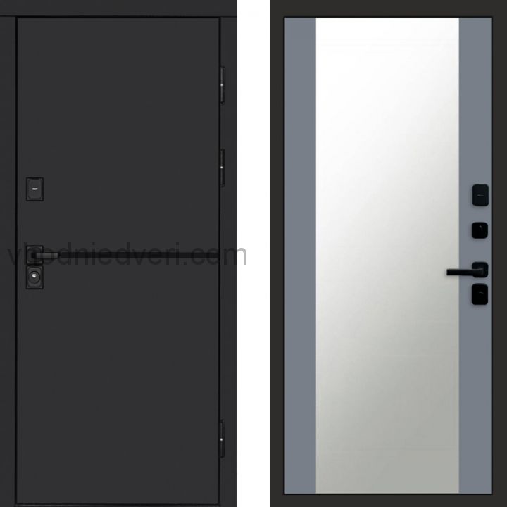 Входная дверь Termo-door Тренд Black - Зеркало Грей софт