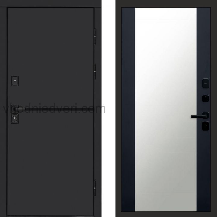 Входная дверь Termo-door Тренд Black - Зеркало Черный кварц+тонировка