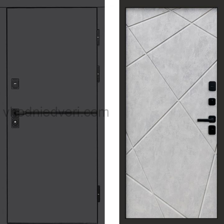 Входная дверь Termo-door Тренд Графит - Лучи Бетон светлый