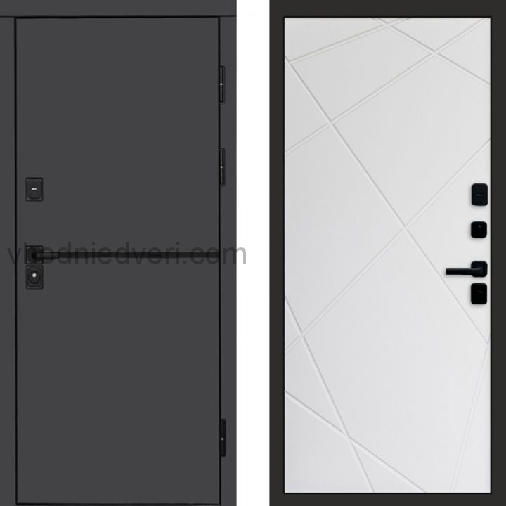 Входная дверь Termo-door Тренд Графит - Лучи Белый