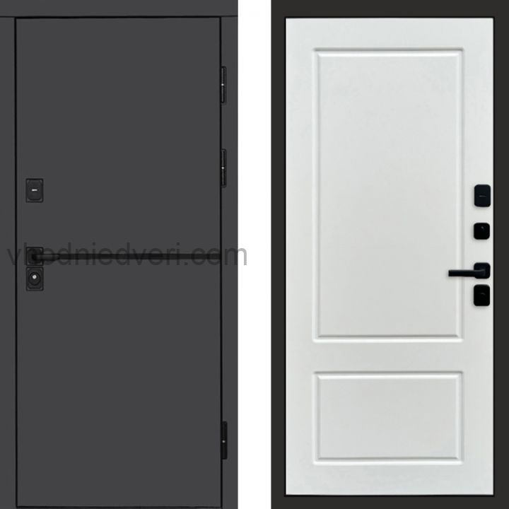 Входная дверь Termo-door Тренд Графит - Марсель Белый софт