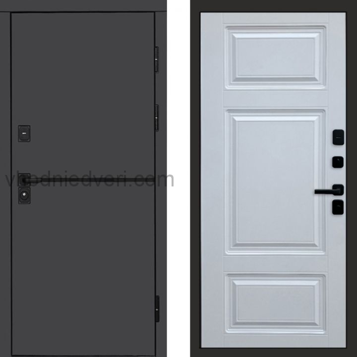 Входная дверь Termo-door Тренд Графит - Лион Белый софт