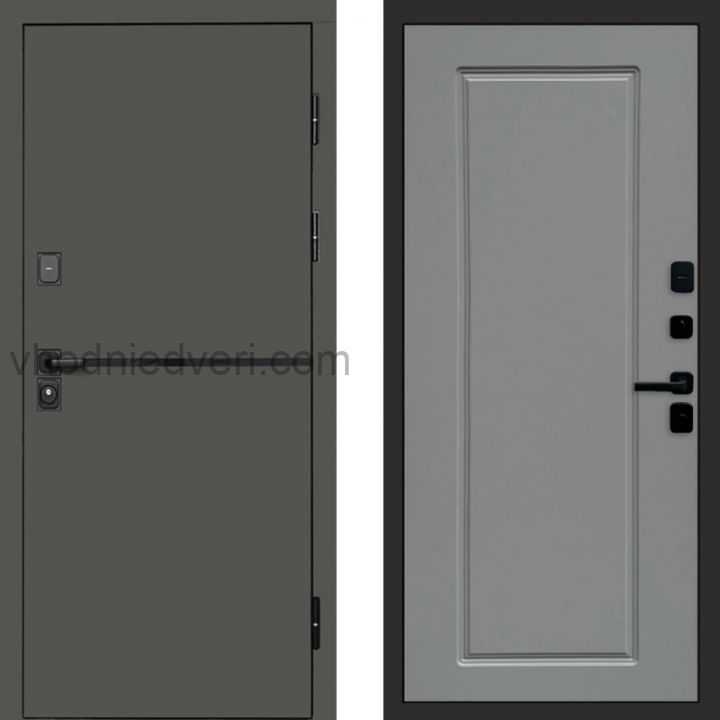 Входная дверь Termo-door Тренд Грин - Гранд Грей софт