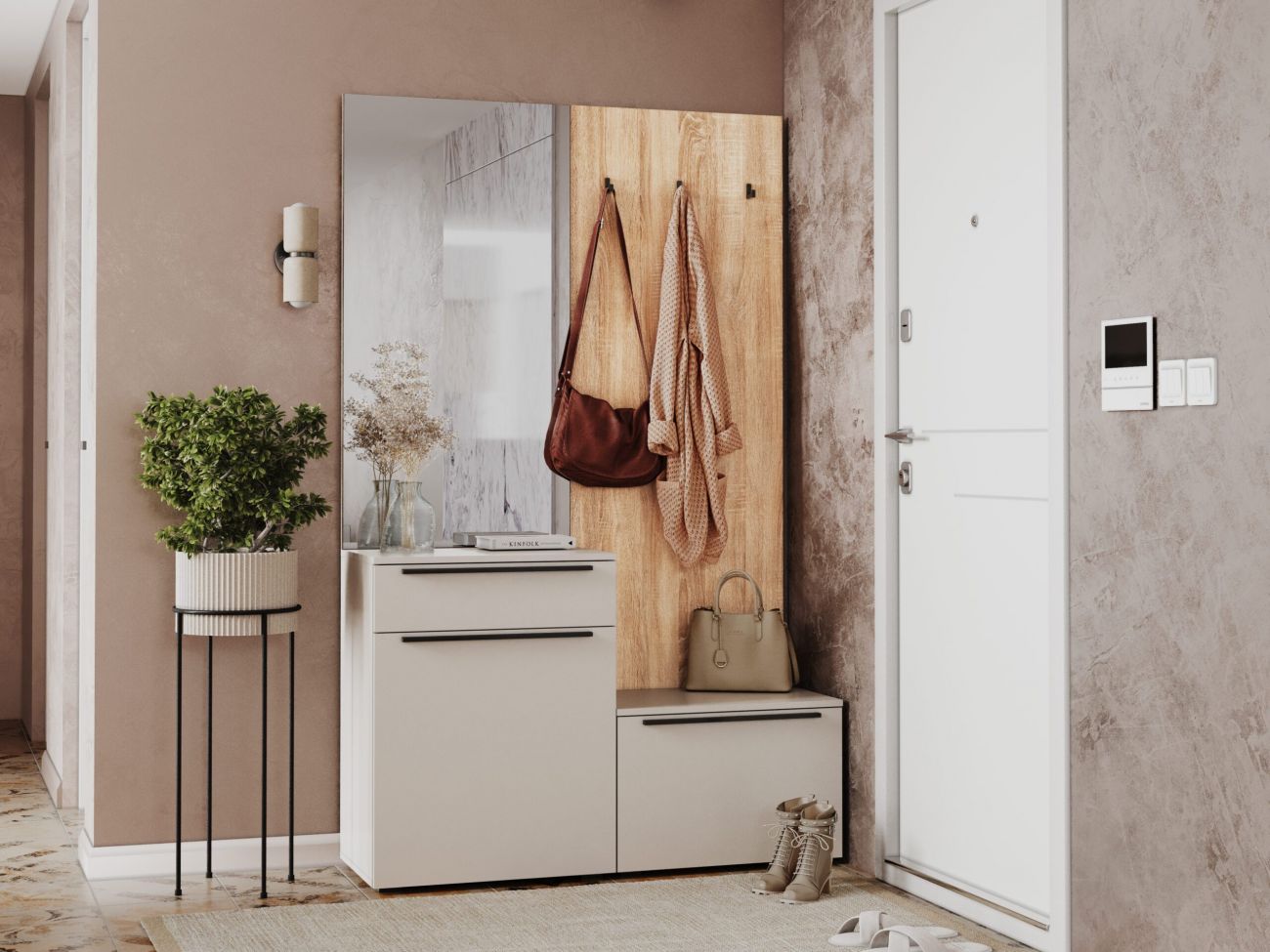 Зеркало "Люмьер" 600мм дуб сонома