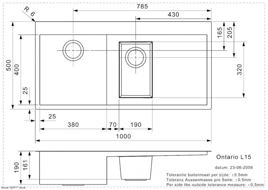 Мойка Reginox ELITE Ontario L 1,5 (left/right) 100х50 см ФОТО