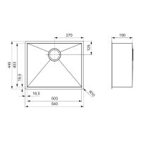 Мойка Reginox ELITE Ontario L 50х40 Medium 54х44 см схема 2