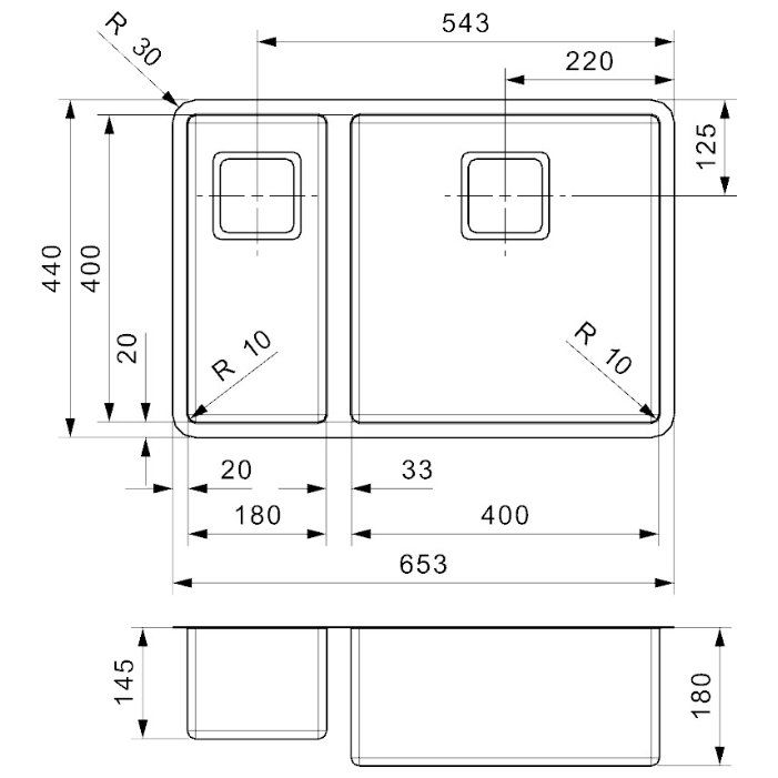 Мойка Reginox ELITE Texas L 18х40 Small 22х44 см ФОТО