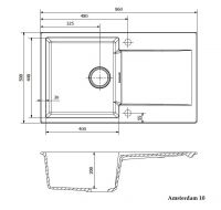 Мойка Reginox REGI GRANITE Amsterdam 10 (реверсивная) 86х50 см схема 2
