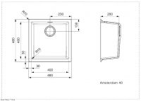 Мойка Reginox REGI GRANITE Amsterdam 40 46х46 см схема 5