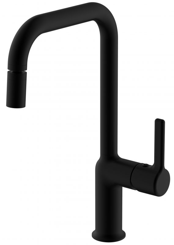 Смеситель VODA Column Black для кухни, G-излив, CLM519B