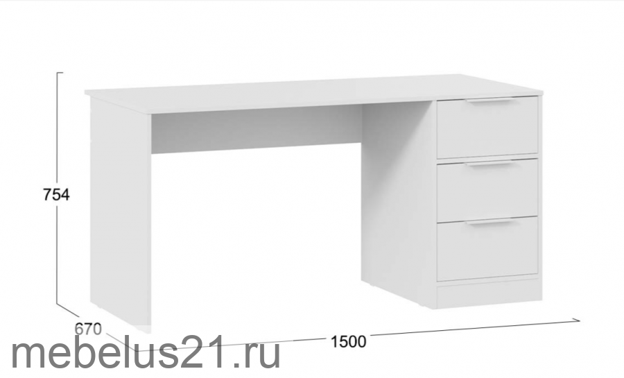 Стол письменный тип 2 Марли Белый