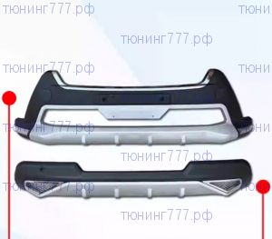 Накладки на бампера, вариант 5, на RAV4 до 11/2015