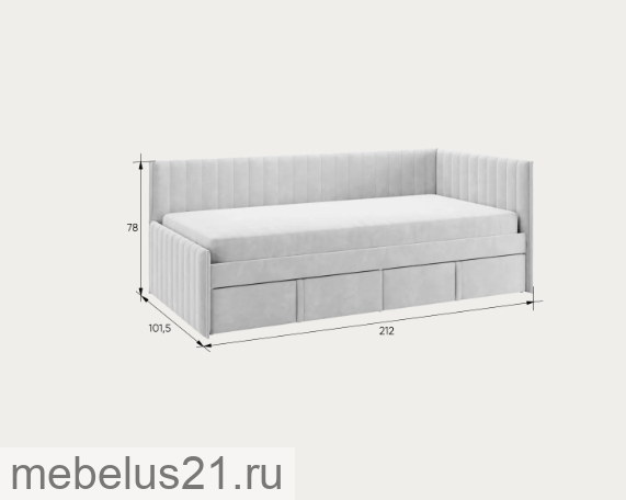 Кровать с ящиками Твикс (Тахта) 90х200 см