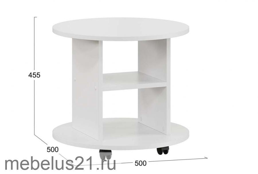 Стол журнальный Остин Белый Ясень