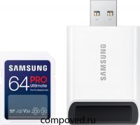 Карта памяти 64Gb SD Samsung PRO Ultimate + USB Card Reader (MB-SY64SB)