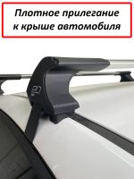 Багажник на крышу JAC J7 (5-dr liftback, 2020-...), ED Tana, с замком, серебристые крыловидные дуги