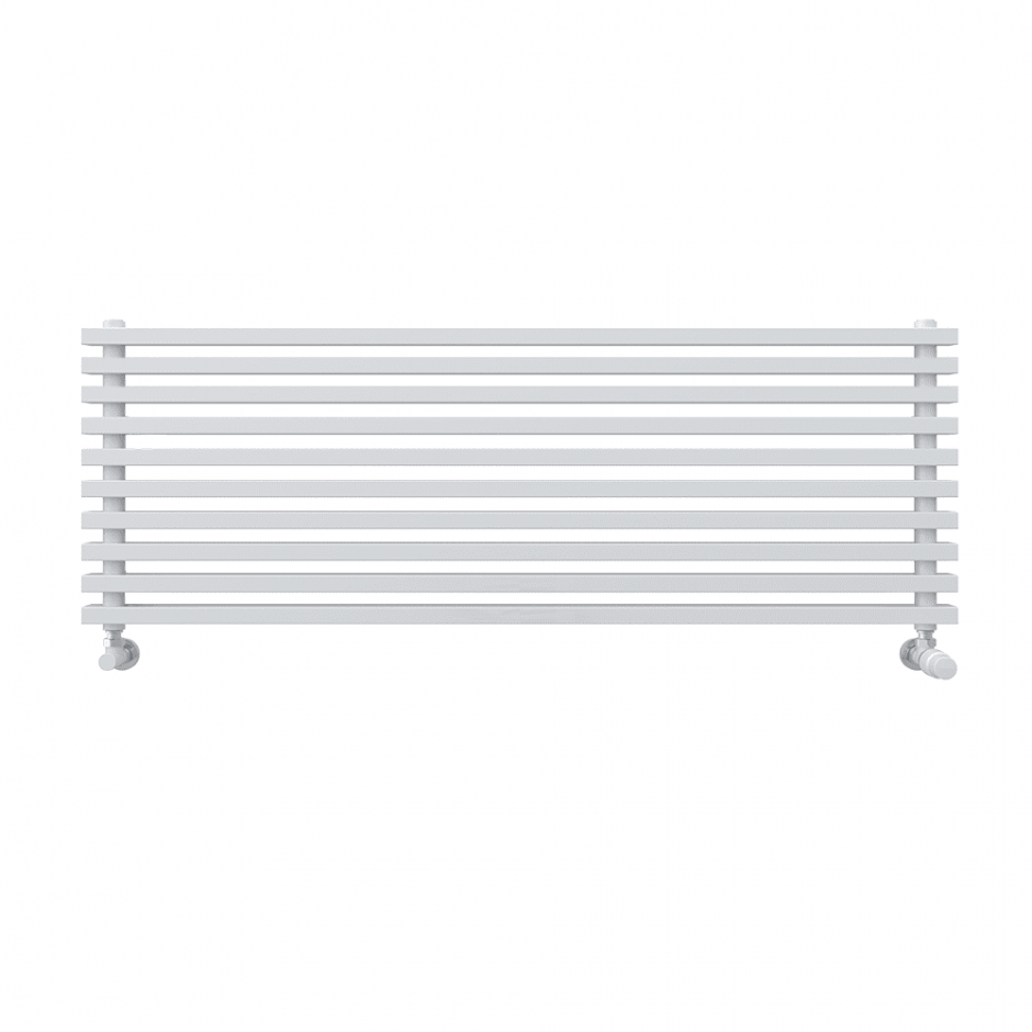 Горизонтальный радиатор с квадратными колонками КЗТО QUADRUM NEO 50 H 1500 RAL 9016