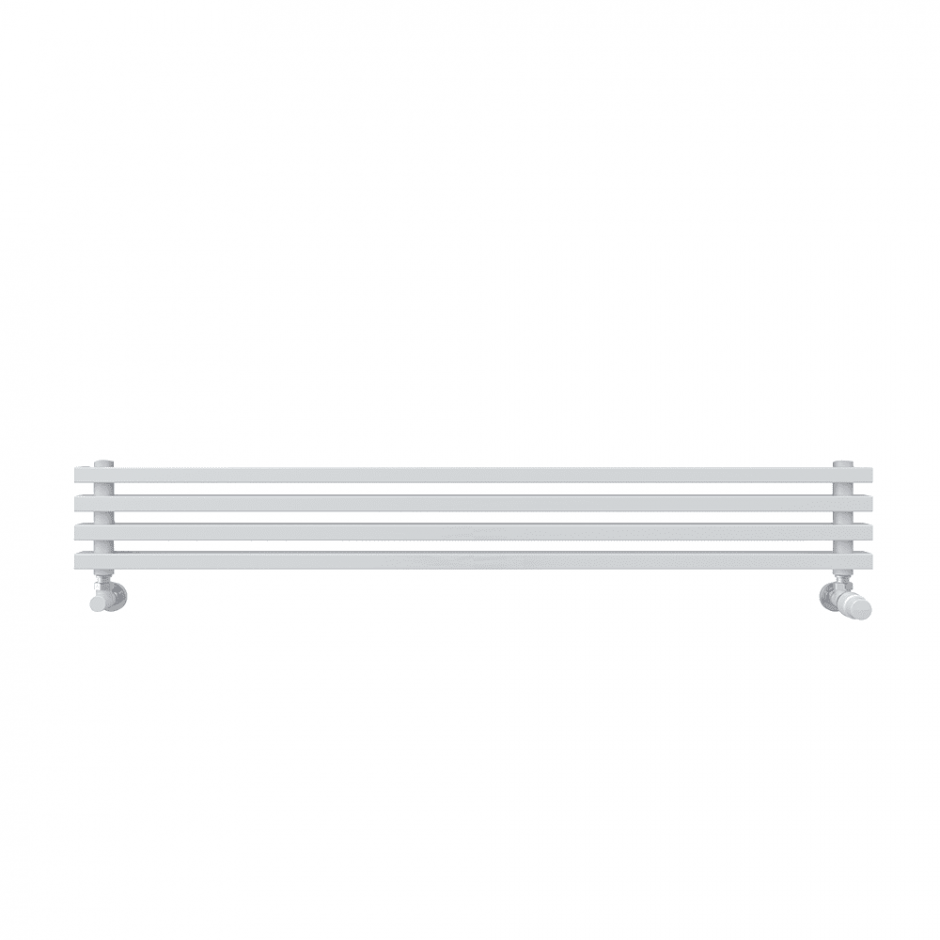 Горизонтальный радиатор с квадратными колонками КЗТО QUADRUM NEO 50 H 1500 RAL 9016 ФОТО