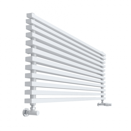 Горизонтальный радиатор с квадратными колонками КЗТО QUADRUM NEO 50 H 1000 RAL 9016 схема 4