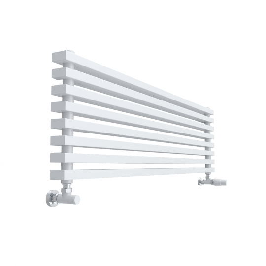 Горизонтальный радиатор с квадратными колонками КЗТО QUADRUM NEO 50 H 1000 RAL 9016 схема 10