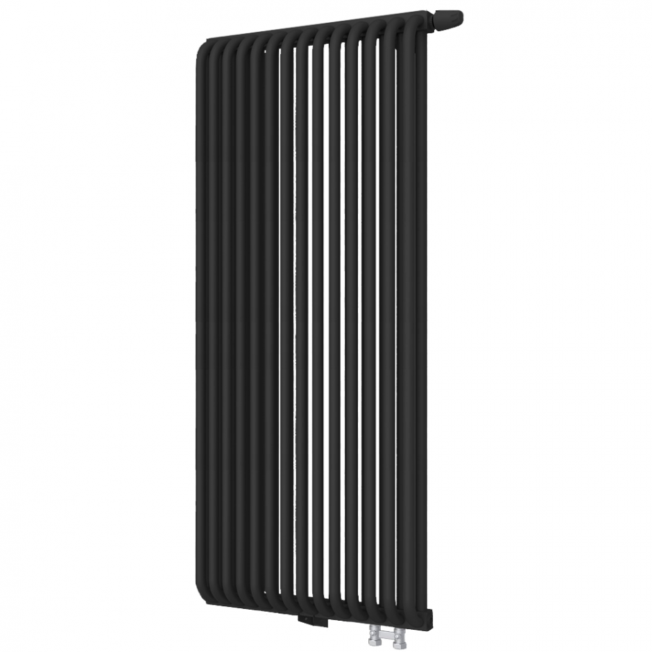 Трубчатый радиатор РС 2 -1750 1/2 нижнее подключение прав RAL9005 матовый