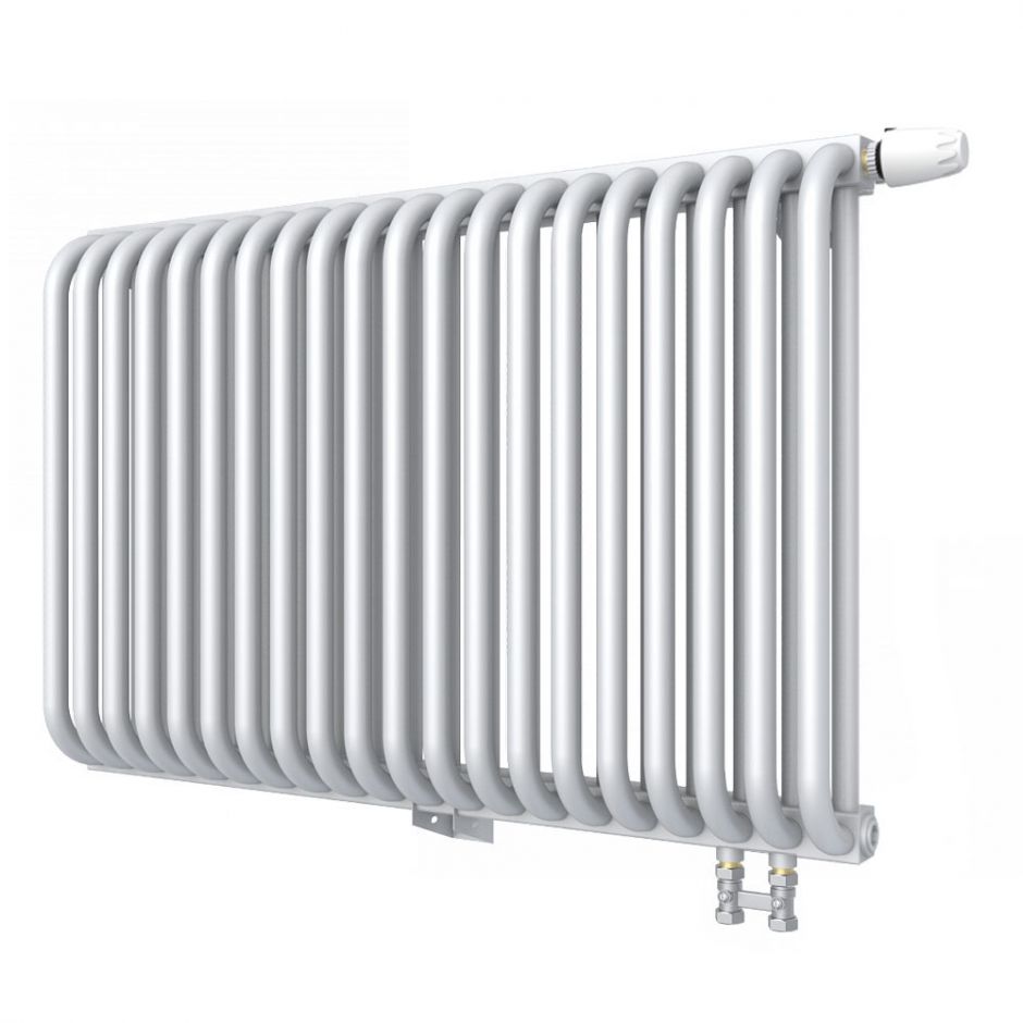 Стальной двухрядный радиатор с квадратным коллектором КЗТО РС 2-500 1/2 нижнее подключение прав ФОТО