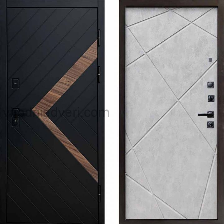 Входная дверь Termo-door Плэй - Лучи Бетон светлый