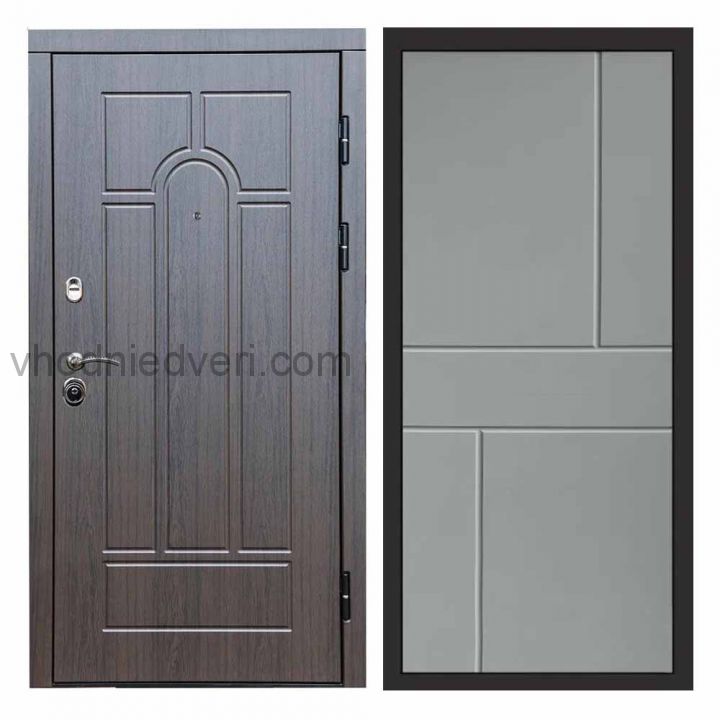 Входная дверь Termo-door Модена Венге - Горизонт Грей софт