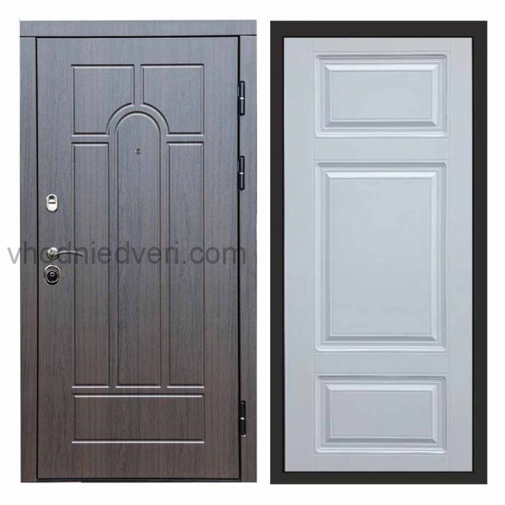 Входная дверь Termo-door Модена Венге - Лион Белый софт