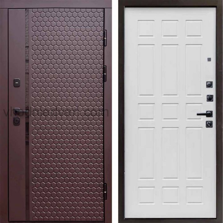 Входная дверь Termo-door Simple Шоколад - Спарта Белое дерево