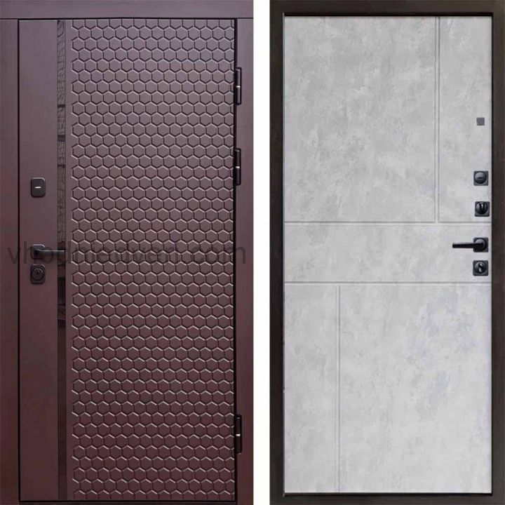 Входная дверь Termo-door Simple Шоколад - Горизонт Бетон светлый