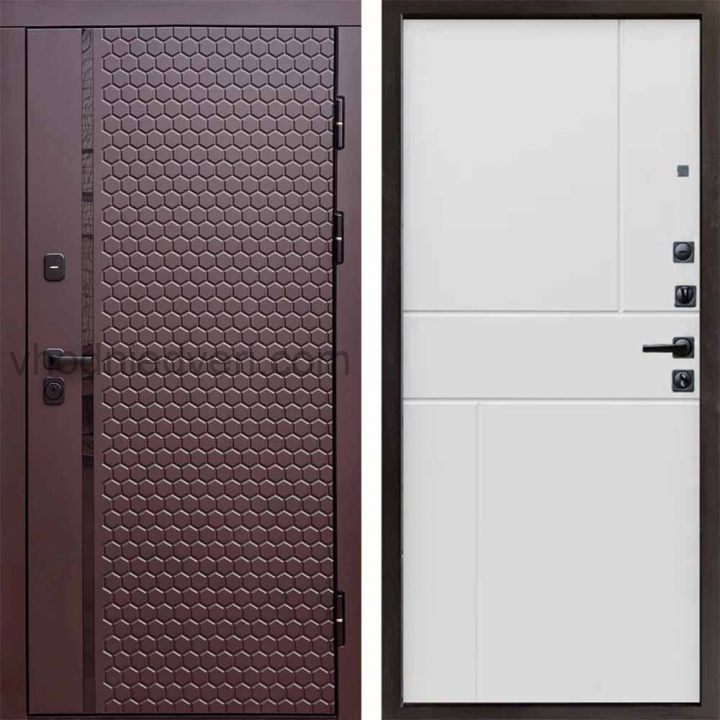 Входная дверь Termo-door Simple Шоколад - Горизонт Белый