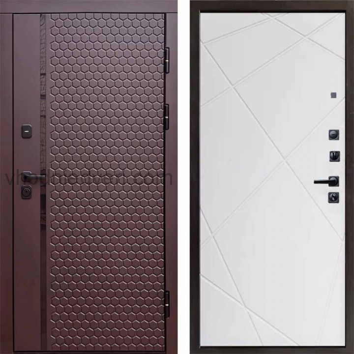 Входная дверь Termo-door Simple Шоколад - Лучи Белый