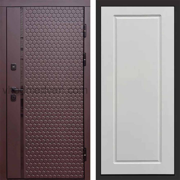 Входная дверь Termo-door Simple Шоколад - Гранд Белый софт