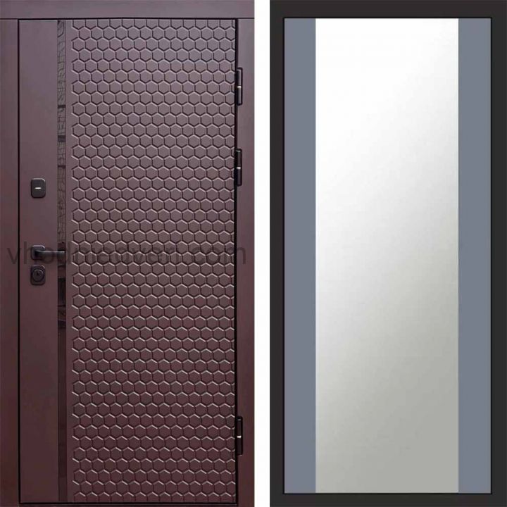 Входная дверь Termo-door Simple Шоколад - Зеркало Грей софт