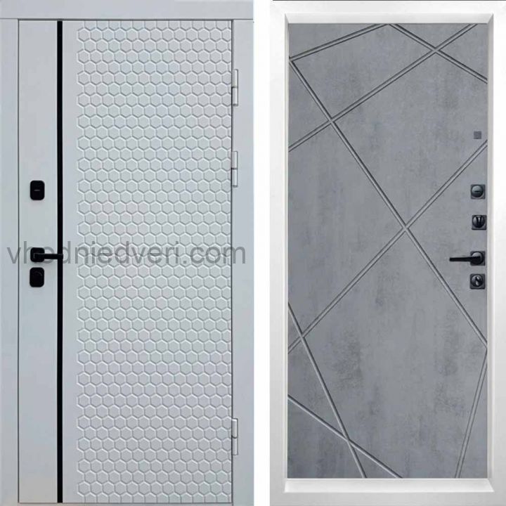 Входная дверь Termo-door Simple White - Лучи Бетон темный