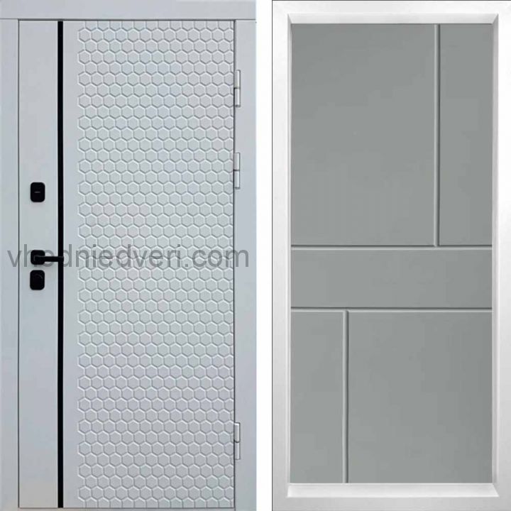 Входная дверь Termo-door Simple White - Горизонт Грей софт