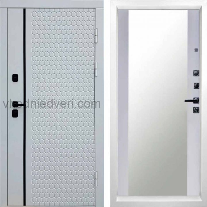Входная дверь Termo-door Simple White - Зеркало Белый софт