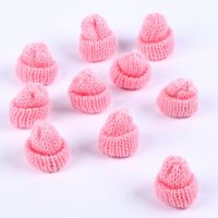 Шапка для игрушек вязаная, набор 10 шт., цвет розовый