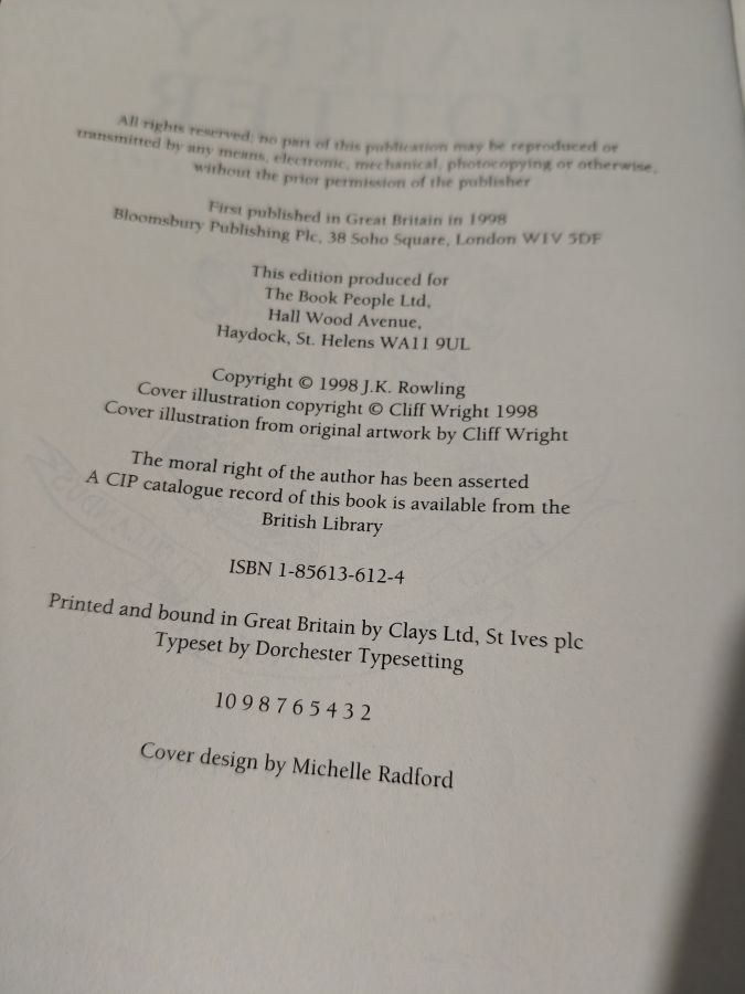 Harry Potter and the chamber of secrets TedSmart тираж 2