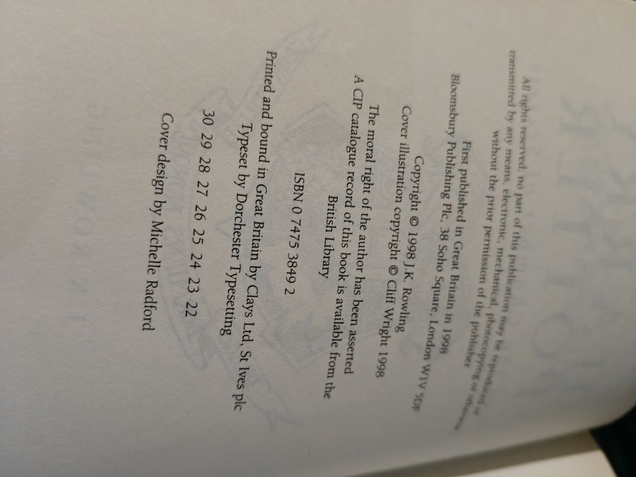 Harry Potter and the chamber of secrets Bloomsbury тираж 22