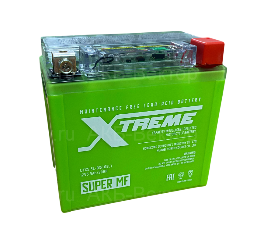 АКБ Xtreme iGel 5Ач UTX5,5L (YTX5L-BS) 25г