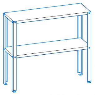 Надстройка для разделочного стола с 2 полками
