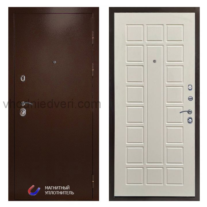 Входная дверь Termo-door Техно Медь - Престиж Бежевый матовый
