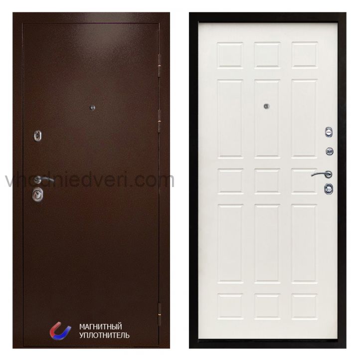 Входная дверь Termo-door Техно Медь - Спарта Белое дерево
