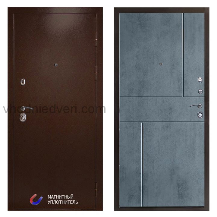 Входная дверь Termo-door Техно Медь - Горизонт Бетон темный